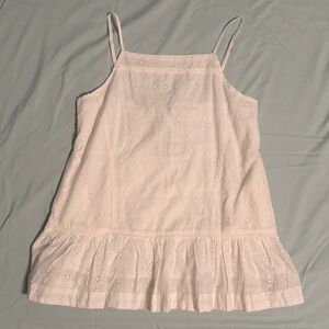 NWT Free People Caught Up Tunic Top Cotton Embroidered Eyelet Ruffle Ivory S